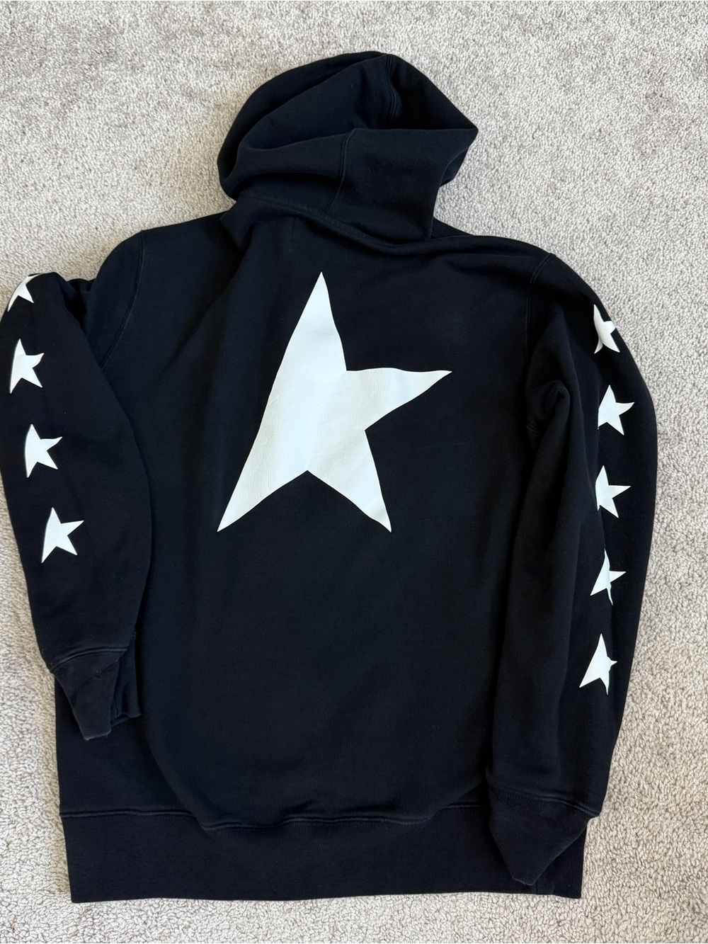 Golden Goose Alighiero Star Hoodie Black White Large 24x27 Made in Italy